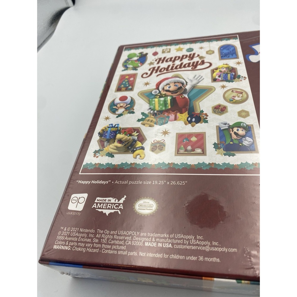 Super Mario Happy Holidays 1,000 Piece Puzzle New Great gift! Princess Peach NEW - Picture 6 of 6